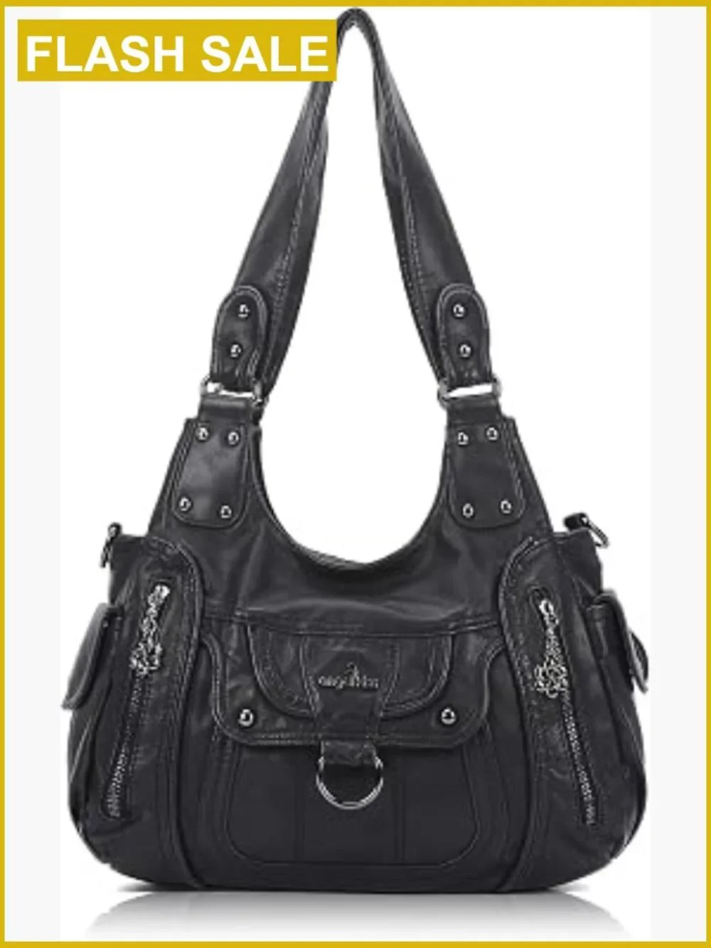 Vegan Leather Hobo Shoulder Bag Satchel Tote with Adjustable Strap